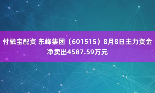 付融宝配资 东峰集团（601515）8月8日主力资金净卖出4587.59万元