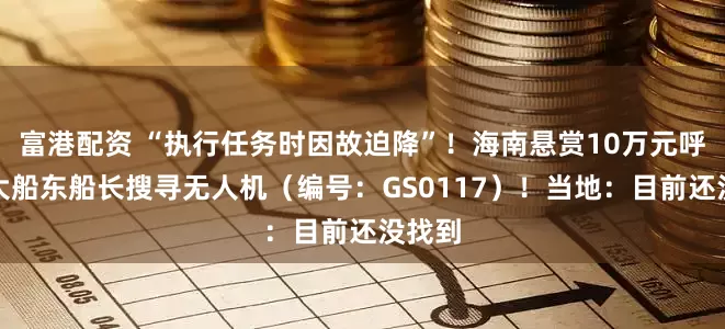 富港配资 “执行任务时因故迫降”！海南悬赏10万元呼吁广大船东船长搜寻无人机（编号：GS0117）！当地：目前还没找到